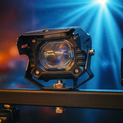 تصویر از پروژکتور تک لنز مستطیلی دیلات قرمز و آبی